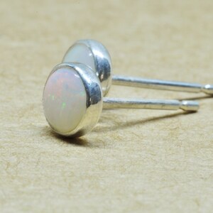 sterling silver opal stud earrings