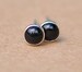 Onyx earrings, Black Sterling Silver jewellery studs, 4mm artisan mens earrings, handmade in the UK. 
