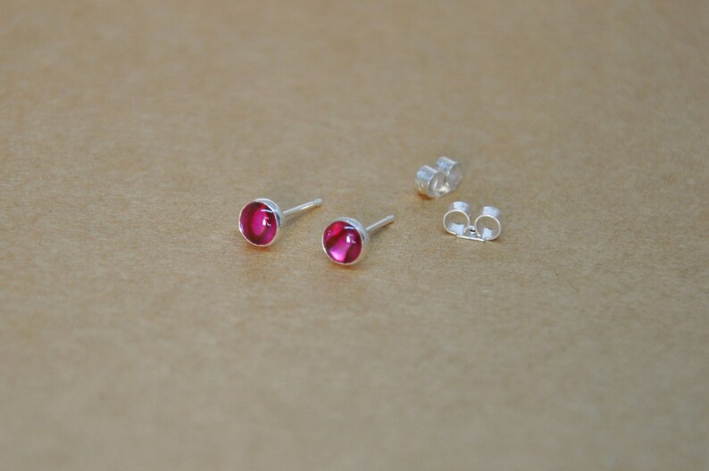 Abalone earrings 5mm Paua shell earrings studs Pink Abalone jewelry in sterling silver