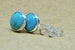 Turquoise Earrings, Turquoise Stud Earrings with Sterling Silver, 8mm diameter stylish studs. Made in the UK. 