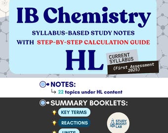 IB化学HLノート+ステップバイステップの計算ガイド（43/45卒業生による）