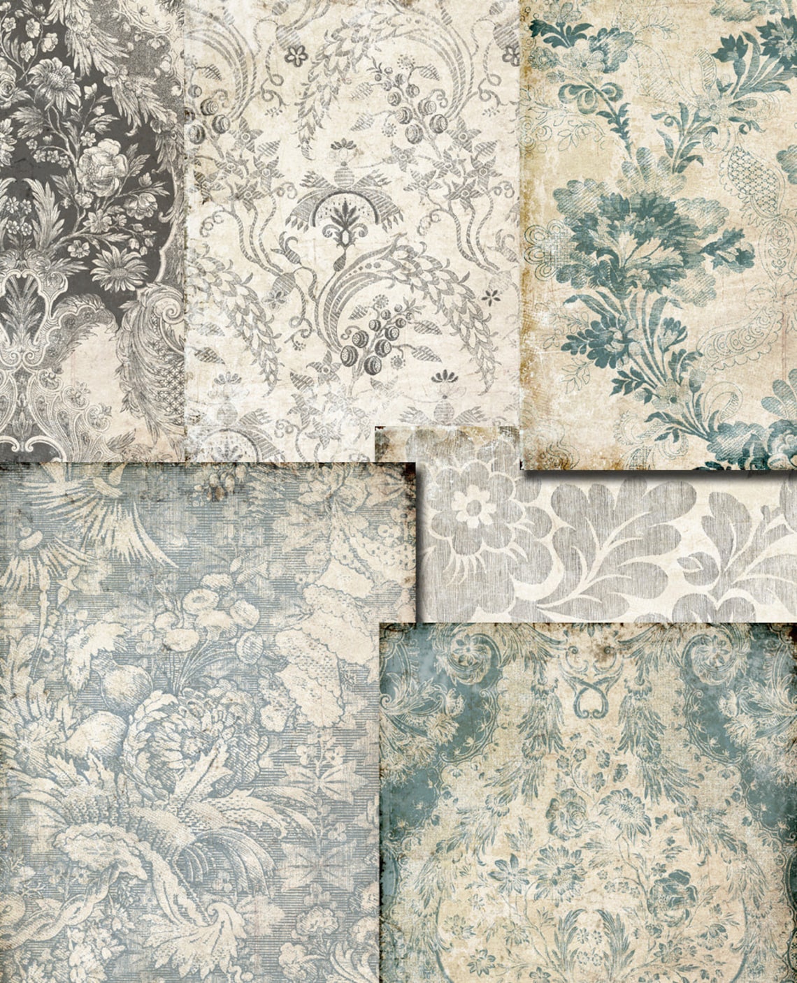 Digital Papers. Decoupage Digital Paper Pack // Grey Beige // Etsy