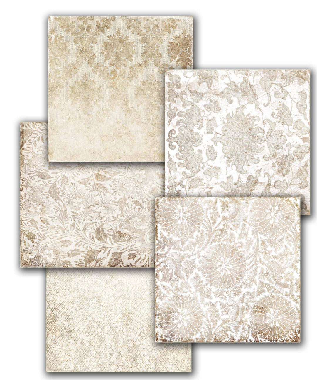 INSTANT DOWNLOAD. Decoupage Paper Supplies Vintage White Etsy