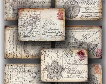 Vintage Botanical Floral, Plants, Old Paper, Drawing , Set