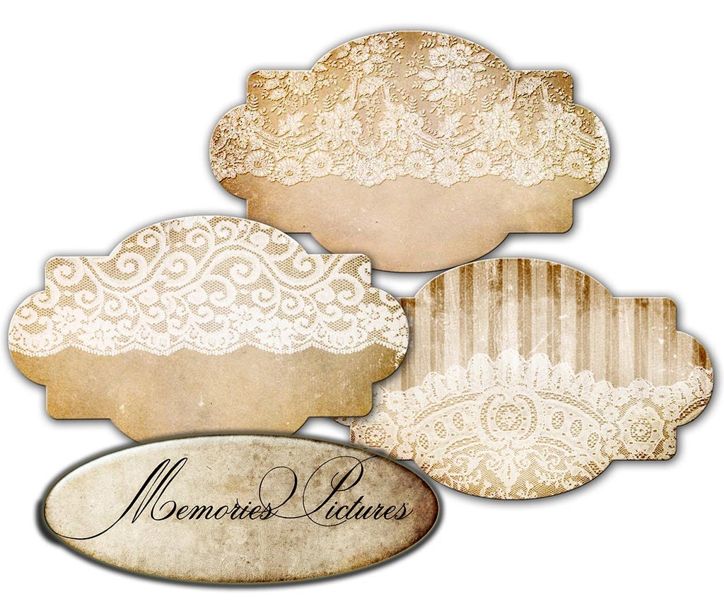 Tags Lace Printable Gift Tags Labels Bottle Vintage Shabby Etsy UK
