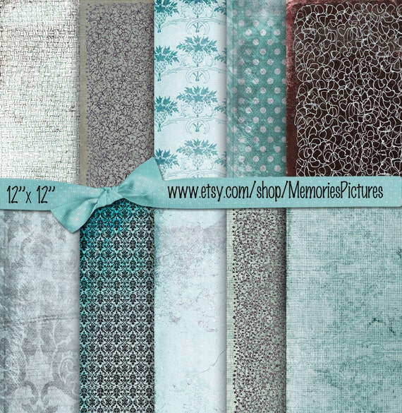 Light Blue Decoupage 12 X 12 Paper Pack Digital Papers Paper Etsy