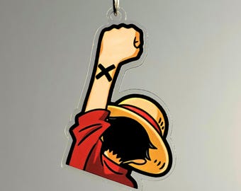 Llavero acrílico compatible con Monkey D. Luffy / Llavero pirata de anime / Regalo para fans