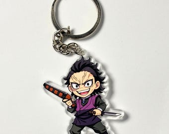 Llavero con dije de anime Genya Shinazugawa Chibi Demon Slayer
