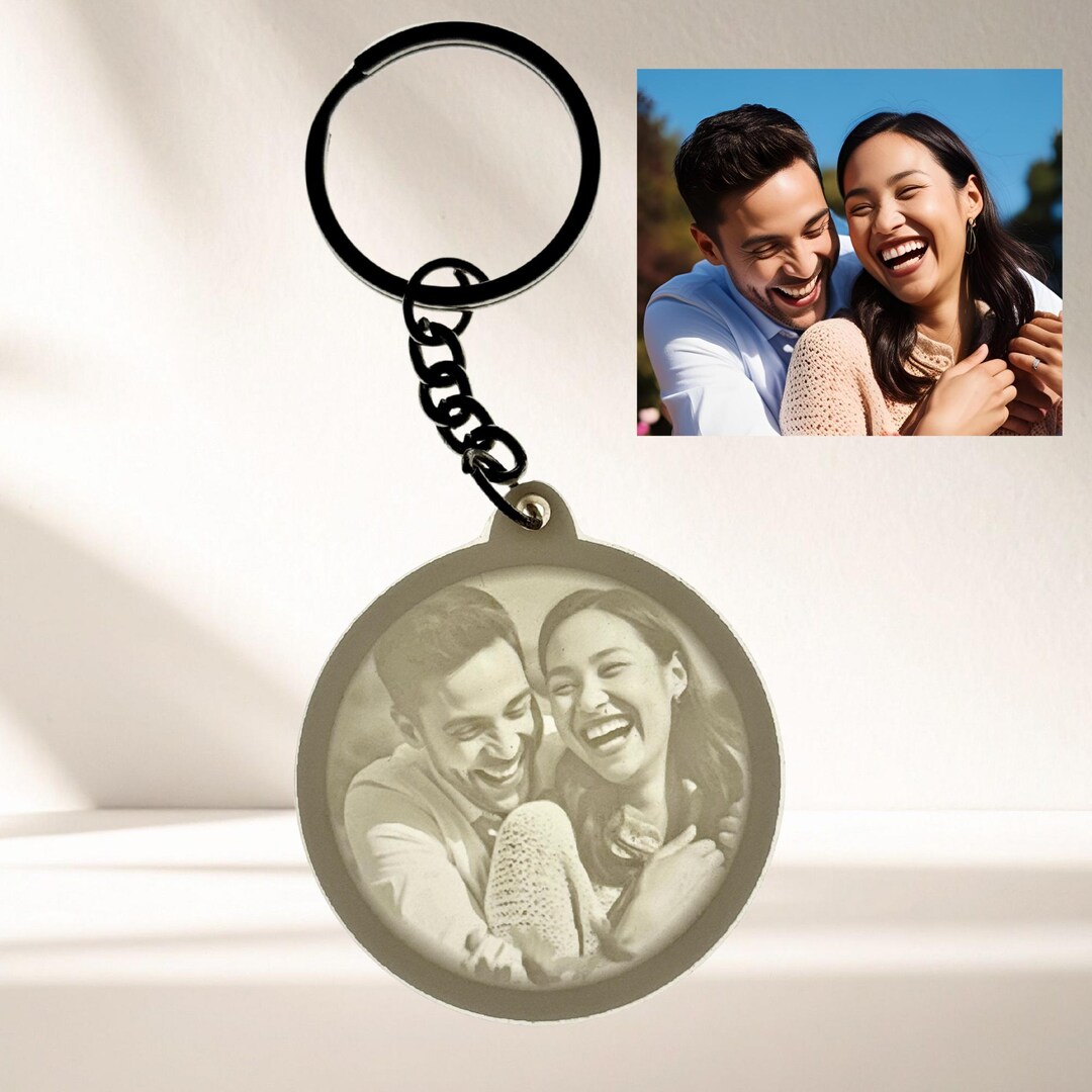 Personalized 3D Photo Keychain | Light Reveal Keepsake - Etsy