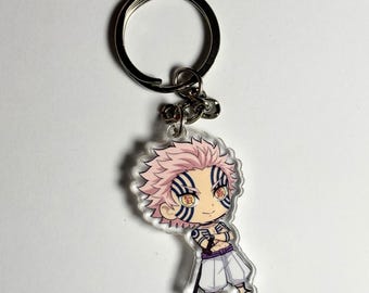 Llavero con dije de anime Akaza Chibi Demon Slayer
