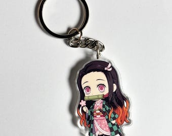 Llavero acrílico Chibi de Demon Slayer de Nezuko Kamado