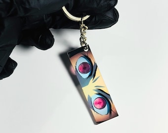 Llavero de ojos brillantes de Nezuko Kamado / Llavero compatible con anime / Llavero de Demon Slayer