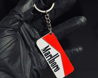 Llavero retro con diseño Marlboro / Accesorio de colección de plástico PLA