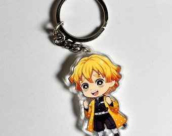 Llavero con dije de anime Zenitsu Agatsuma Chibi Demon Slayer