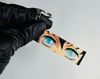Llavero de ojos brillantes de Muichiro Tokito de Demon Slayer / Llavero de espadachín de anime
