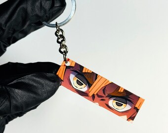 Llavero de ojos brillantes de Zenitsu Agatsuma / Llavero compatible con anime / Llavero de Demon Slayer con respiración de trueno
