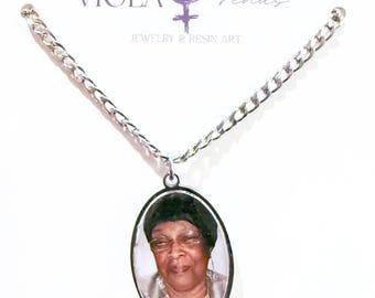 Custom Memorial Photo Necklace – Personalized Keepsake Pendant – Remembrance Jewelry for Loved Ones & Pets