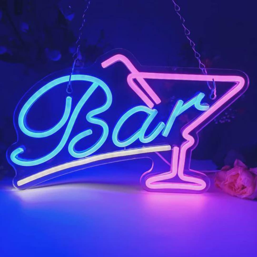 Led Neon Bar Custom Bar Neon Sign, Bar LED Neon Light, Rooftop Bar LED Sign, Bar ...