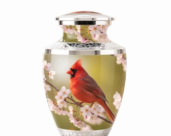 Cardinal Cremation Urn For Human Ashes - Red Bird Memorial Urns For Dad