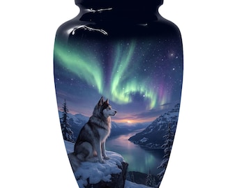 Husky-urn voor as - Aurora Borealis mini-urnen voor huisdieren