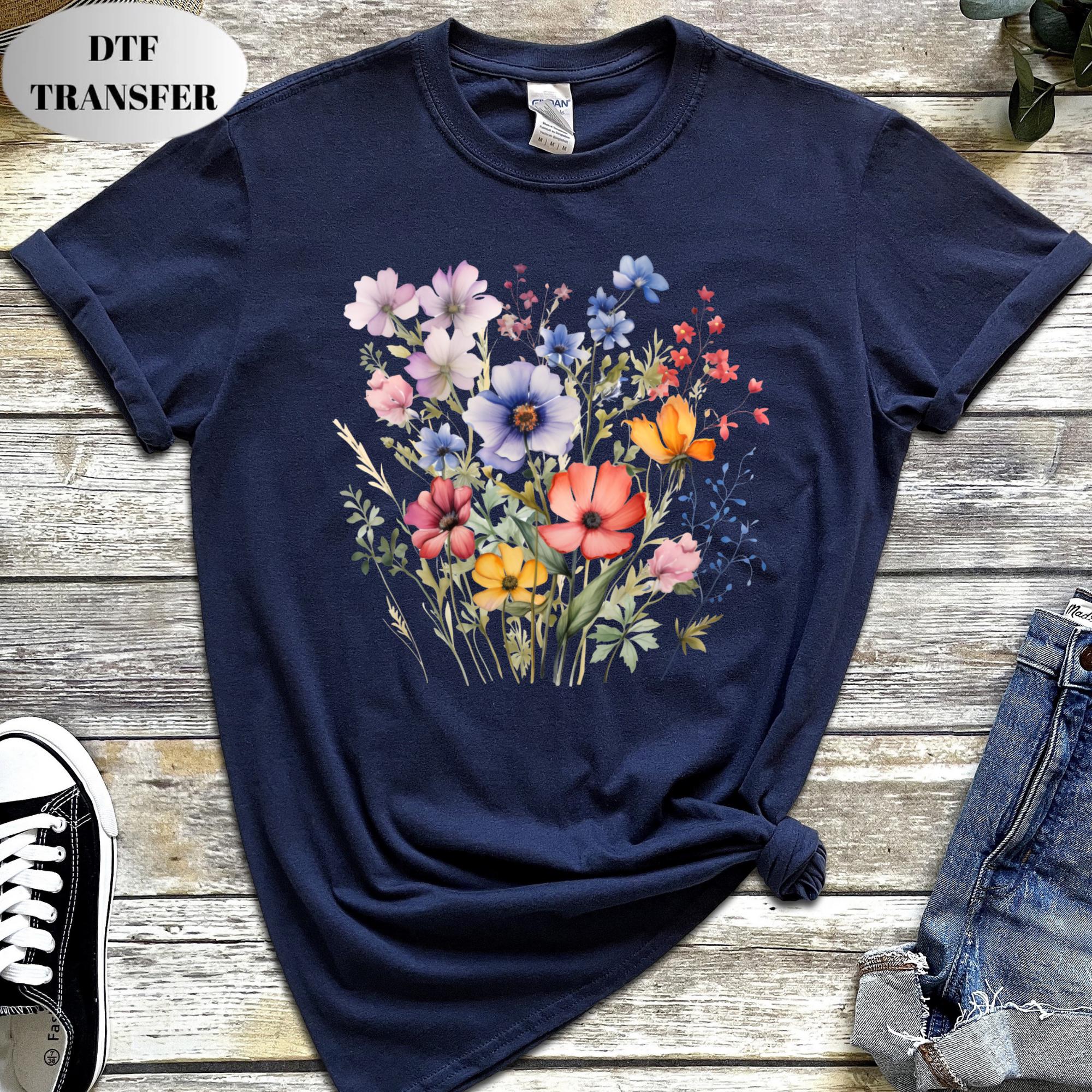 Wildflower DTF Transfer, Spring Floral Iron On, Ready to Press - Etsy