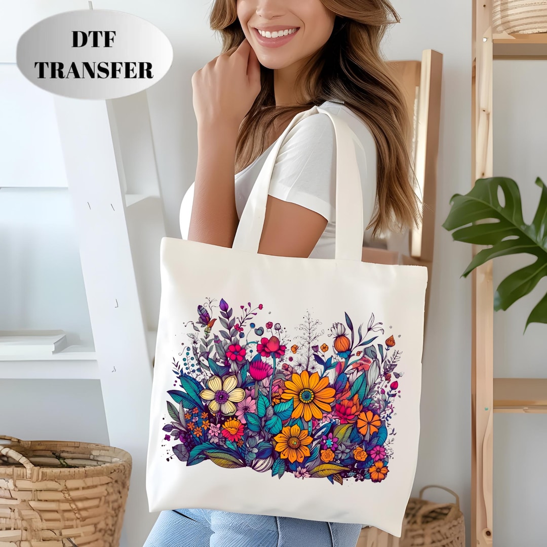 Wildflower DTF Transfer, Ready to Press Floral Shirt Graphic, Boho ...