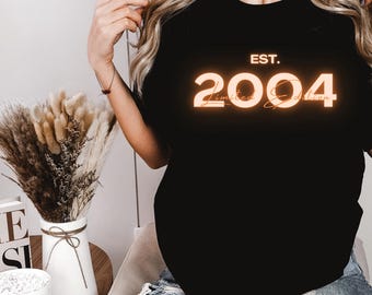 21st Birthday Shirt, 21st Birthday Gift, Birthday Girl Shirt, Personalized T-Shirt, Custom T-Shirt, Birth Year, Limited Edition, 2004, 2005