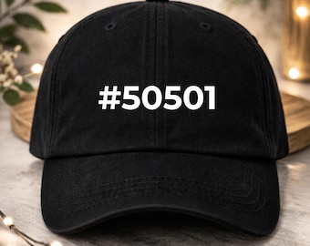 50501 Dad Hat Minimal Text Cap Black Cotton Trend Code Statement Hat