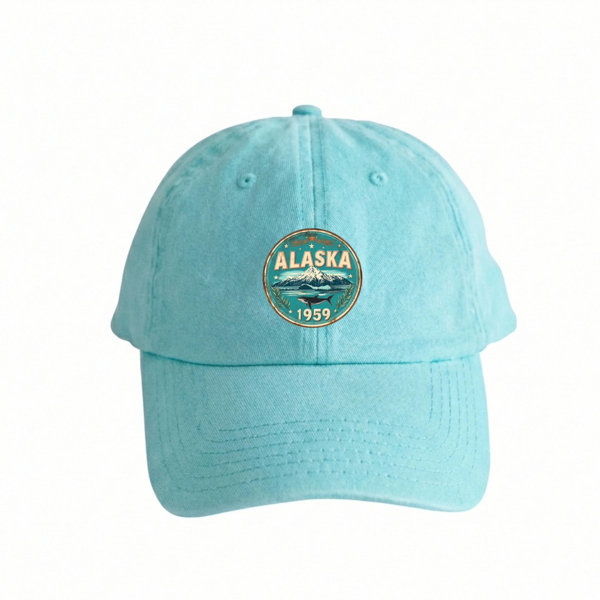 Alaska 1959 Vintage Travel Hat, Retro Mountain Badge Cap, Dad Hat ...