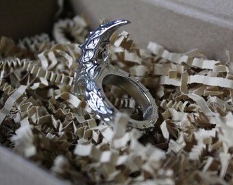 Silver Claw Statement Ring, Fantasy Jewelry