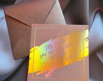 Add-On Custom Foiled Gift Card • Personalized Note for Jewelry Order