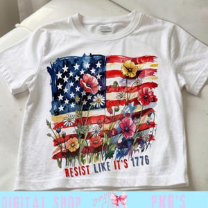 Vintage Boho Floral Subtle Resist Like It's 1776 250 Years PNG, 4th of july,250th anniversary, preppy patriotic PNG