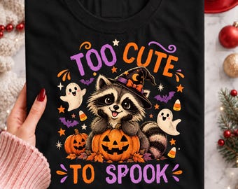 För söt för att skrämma uggla Halloween-t-shirt, Halloween PNG | Trendig Halloween-design (digital nedladdning)