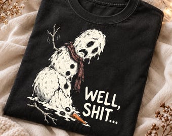 Rolig snögubbe PNG, jultröjadesign med svart humor, spöksublimeringsdesign, trendig vinter PNG