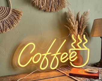 Coffee Neon Sign , Custom Neon Sign, LED Wall Art, Business Neon Sign, Party Backdrop Lightup, Coffee Bar neon Sign