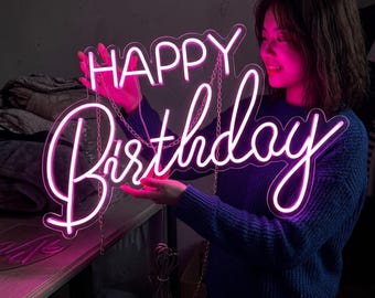 Birthday Neon Sign, Custom Neon Sign, Birthday LED Neon Lights, Party Neon Light, Birthday Neon Gifts, , Handmade Birthday Sign