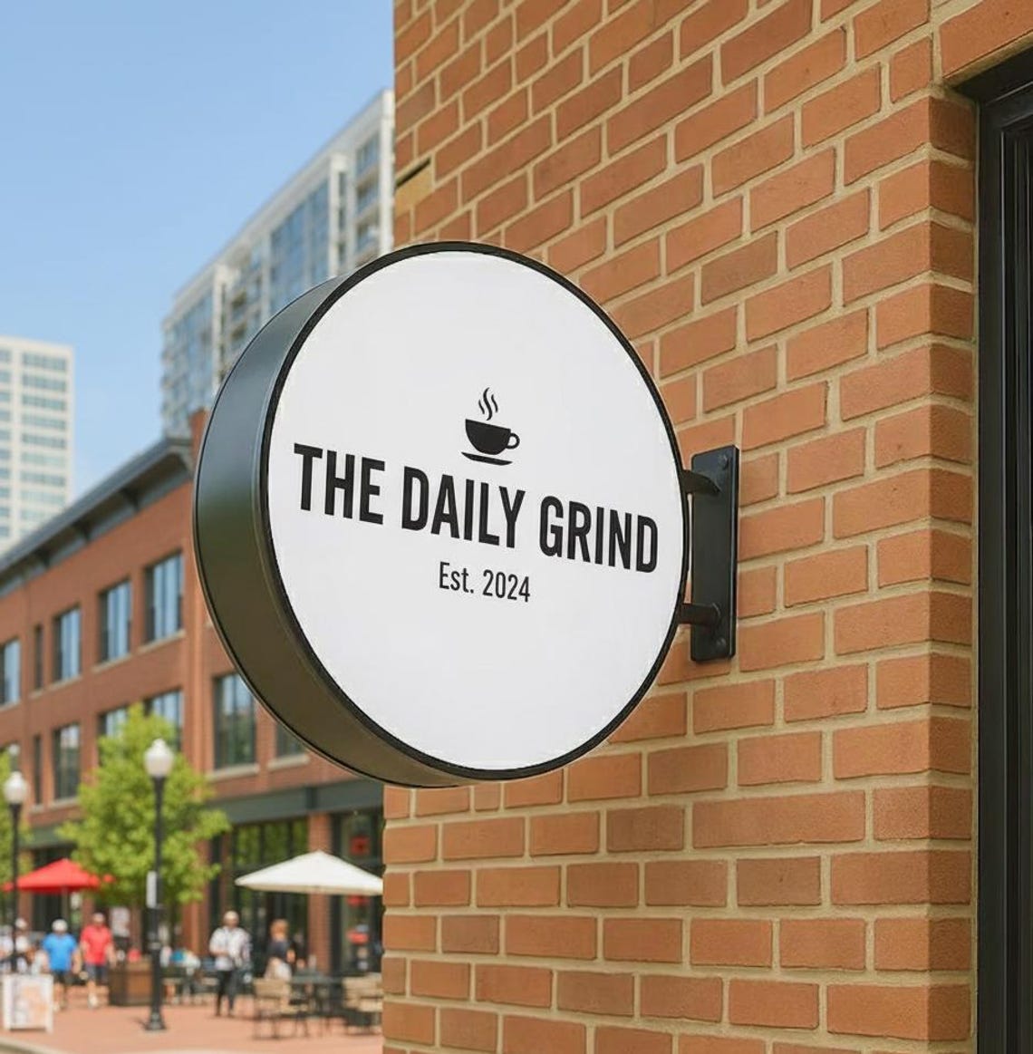 Custom Round LED Light Box Sign , Bright Double-sided Storefront ...