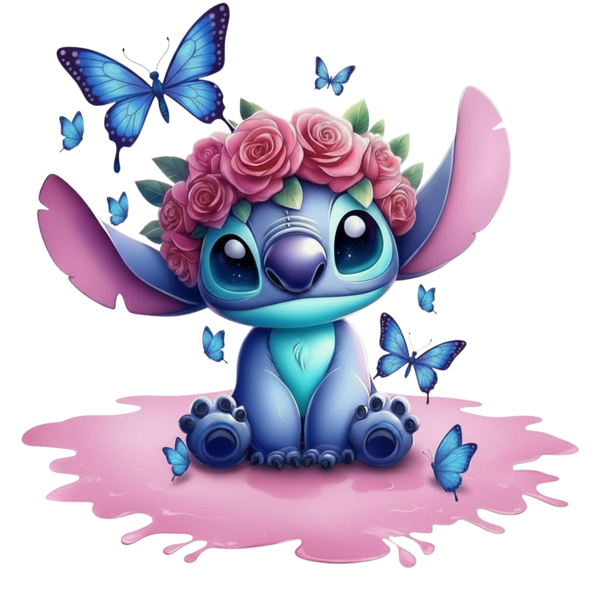 Cute Blue Alien With Flower Crown and Butterflies PNG – Kawaii Cartoon ...