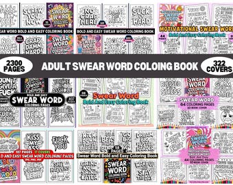 Libro para colorear con palabrotas para adultos, 2300 páginas (descarga digital)