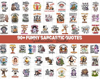 Funny Sarcastic Quotes PNG Clipart Bundle (Digital Download)