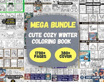 Winter Coloring Book, 1700+ Holiday Pages, Fun Activity (Digital Download)