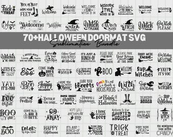 Pacchetto SVG per zerbini di Halloween, oltre 70 design (download digitale)
