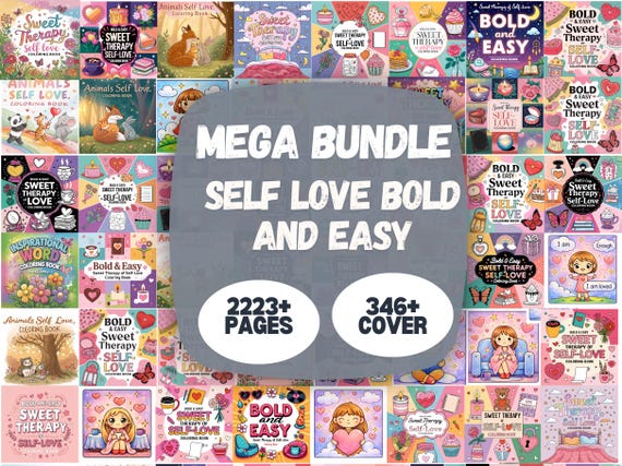 Self-Love Coloring Book | 2223+ Unique Designs (Digital Download PDF)