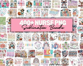 400+ Nurse PNG Mega Bundle, Stethoscope Bow Clipart, Seasonal Designs (Digital Download)