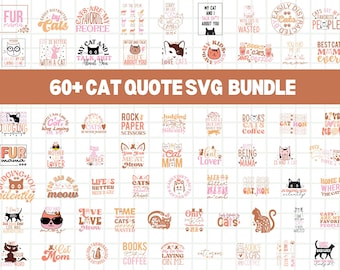 Pacchetto di design SVG con citazioni di gatti, grafica per magliette, amante dei gatti, gattino (download digitale)