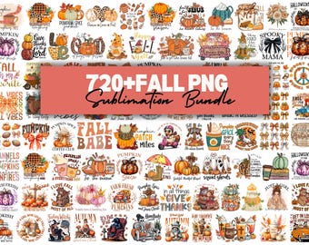 Fall Sublimation PNG Bundle, Autumn Thanksgiving Designs (700+)