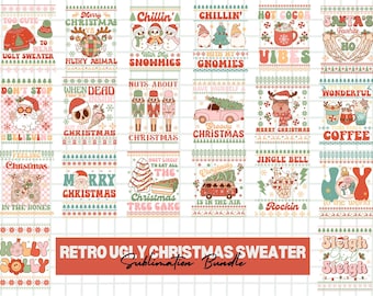 Retro Ugly Christmas Sweater SVG Design Bundle (Digital Download)