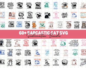 Sarcastic Cat SVG Bundle – Funny Black Cat Quotes (60+ Files)