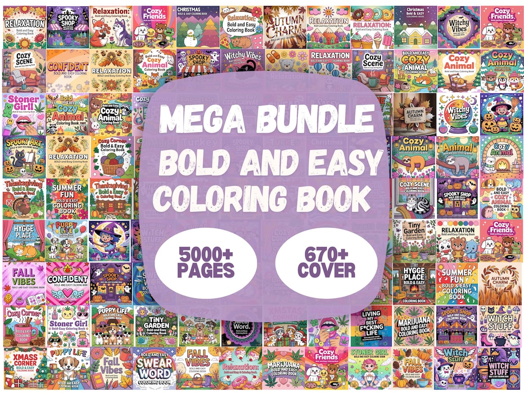 Bold & Easy Coloring Pages | 5000+ Designs Mega Bundle (PDF) - Etsy