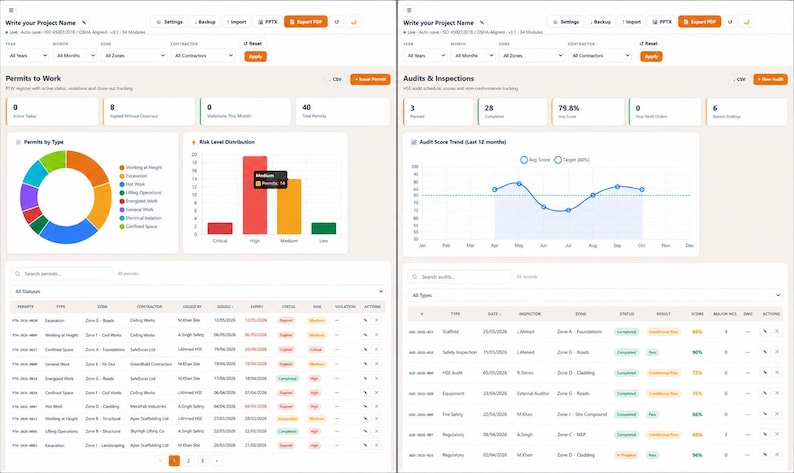 HSE Dashboard – Health and Safety Management System Aligned with ISO 45001 & OSHA Bild 15